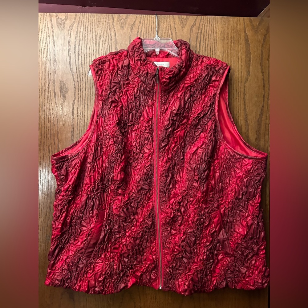 Christopher and Banks  CJ Banks Red Puffer Vest 3X